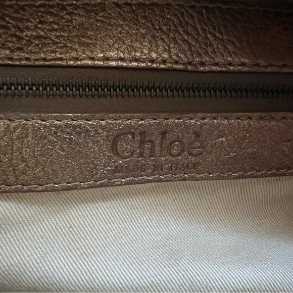 ✨✨CHLOE Metallic Gold Leather Silverado Bag Pewter Shade - Picture 11 of 14